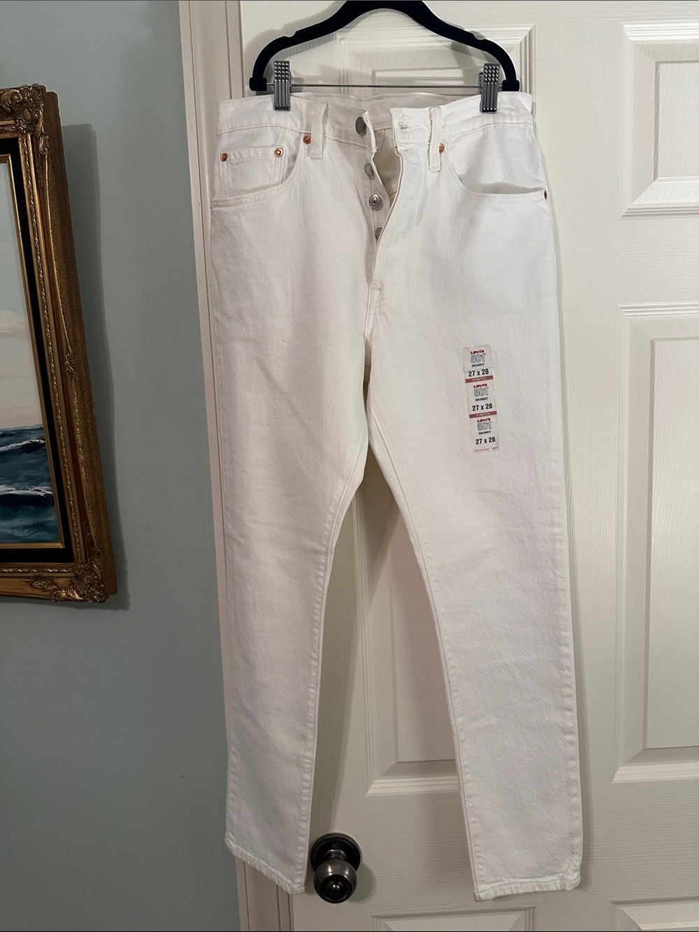 Levi's White Slim Straight Women’s Jeans - Button-Fly